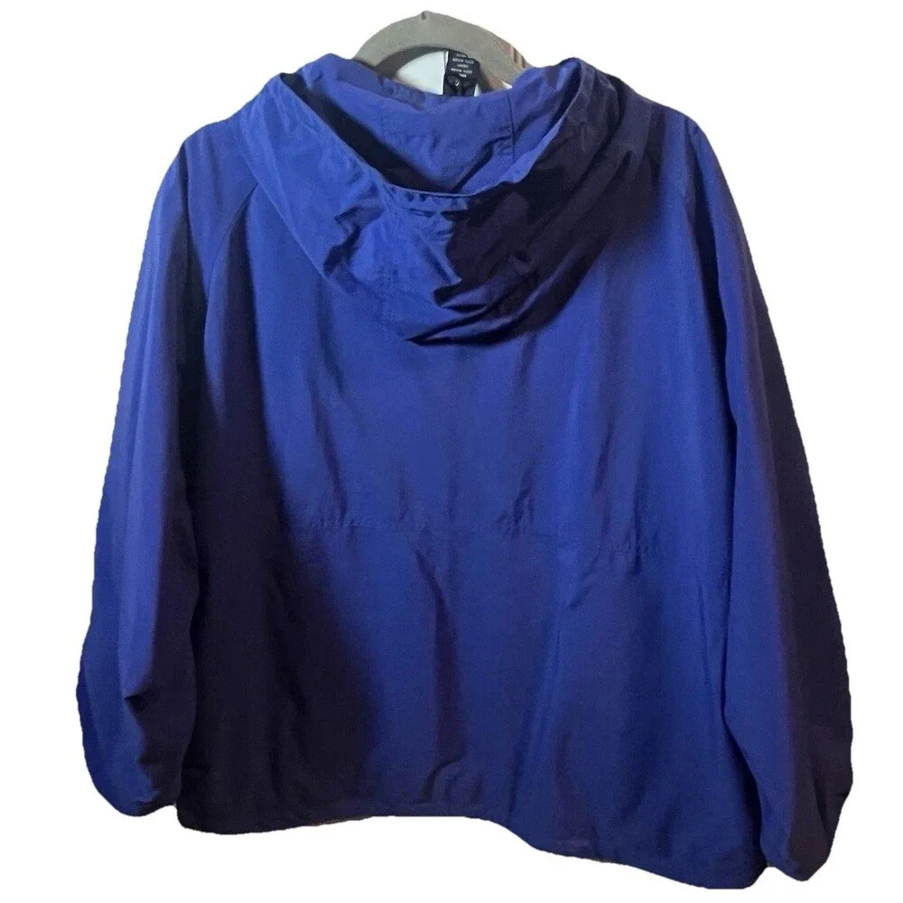 Vantage Windbreaker Men's Drawstring Hood & Hem Packable Into Front Zip Pocket